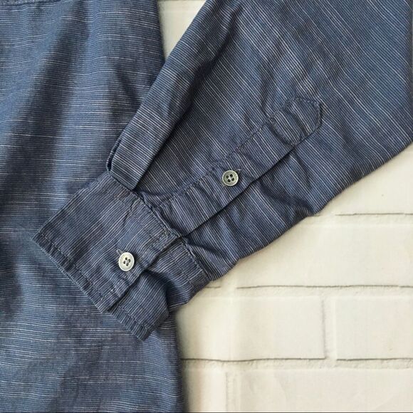 pd&c blue cotton button down shirt size small - Picture 4 of 9